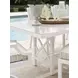 Island Classic Cream and Gray Outdoor 88" Rectangular Quartz Top Dining Table