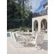 Island Classic Cream and Gray Outdoor Rectangular Quartz Top Dining Room Set