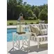 Island Classic Cream and Gray Outdoor Square Quartz Top End Table