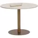 Mikha Cream and Antique Brass 40" Round Marble Top Bistro Table
