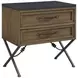 Magnolia Almond and Black 2 Drawer Nightstand with USB Charging