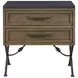 Magnolia Almond and Black 2 Drawer Nightstand with USB Charging