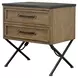 Magnolia Almond and Black 2 Drawer Nightstand with USB Charging