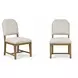 Magnolia Gray and Almond Upholstered Side Chair Set of 2