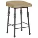 Magnolia Cashew and Gray Counter Height Saddle Stool Set of 2