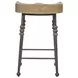 Magnolia Cashew and Gray Counter Height Saddle Stool Set of 2