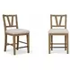Magnolia Almond Counter Height Slat Back Chair Set of 2