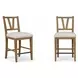 Magnolia Cashew Counter Height Slat Back Chair Set of 2