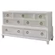 Switchgrass White 7 Drawer Dresser and Round Mirror