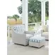 Seabrook Blue and Gray Upholstered Rectangular Outdoor Ottoman
