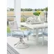 Seabrook Blue and White Upholstered Swivel Rocker Outdoor Dining Chair