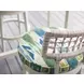 Seabrook Blue and White Upholstered Swivel Outdoor Bar Stool