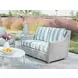 Seabrook Blue and White Outdoor 58" Loveseat