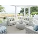 Seabrook Blue and Gray Upholstered Rectangular Outdoor Ottoman