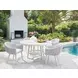 Seabrook Blue and White Upholstered Outdoor Arm Chair
