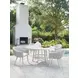 Seabrook Blue and White Upholstered Outdoor Arm Chair