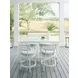Seabrook Blue and White Upholstered Swivel Outdoor Counter Height Stool