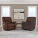 Plush Buffalo Performance Fabric Power Gliding Recliner with Power Lumbar and USB Charging