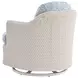Ocean Breeze Promenade Blue and White Upholstered Outdoor Occasional Swivel Chair