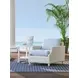 Ocean Breeze Promenade Blue and White Upholstered Outdoor Lounge Chair