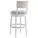 Ocean Breeze Promenade Blue and White Upholstered Outdoor Swivel Bar Stool