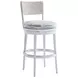 Ocean Breeze Promenade Blue and White Upholstered Outdoor Swivel Bar Stool