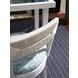 Ocean Breeze Promenade Blue and White Upholstered Outdoor Swivel Counter Height Stool