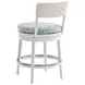 Ocean Breeze Promenade Blue and White Upholstered Outdoor Swivel Counter Height Stool