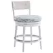 Ocean Breeze Promenade Blue and White Upholstered Outdoor Swivel Counter Height Stool