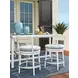 Ocean Breeze Promenade Blue and White Upholstered Outdoor Swivel Counter Height Stool