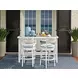 Ocean Breeze Promenade Blue and White Upholstered Outdoor Swivel Bar Stool
