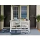 Ocean Breeze Promenade Blue and White Upholstered Outdoor Swivel Counter Height Stool