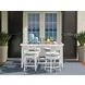 Ocean Breeze Promenade Blue and White Upholstered Outdoor Swivel Counter Height Stool