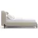 Madera Beige And Modern Walnut Upholstered Panel Bed Room Set