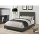 Boyd Charcoal California King Upholstered Panel Bed with Nailhead Trim