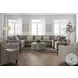 Nolte Pebble Brown and Gray Upholstered Round Cocktail Ottoman