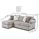 Kittery Pewter Gray 96"Sofa