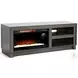 Napa Hearth Gray Walnut Melamine 56" Media Console with Crystal Fireplace Insert