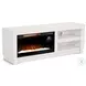 Napa Hearth White Oak Melamine 56" Media Console with Crystal Fireplace Insert