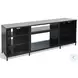 Newport Modern Black Oak Melamine 70" Media Console with Log Fireplace Insert