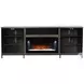 Newport Modern Gray Walnut Melamine 70" Media Console with Crystal Fireplace Insert