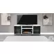 Newport Modern White Oak Melamine 70" Media Console with Crystal Fireplace Insert