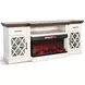 K3512MB Marble White 78" TV Stand with Electric Fireplace and LED