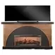 K3515BUC-W Black Magic and Umbra 78" Gabriella TV Stand with Mantle