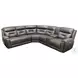 Point Break Graystone Modular Triple Power Reclining Sectional with Console and USB Charging