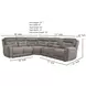 Point Break Mushroom 6 Piece Modular Triple Power Reclining Sectional with Console and USB Charging
