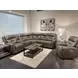 Point Break True Grit Greystone Power Reclining RAF Sectional with Power Headrest and Lumbar