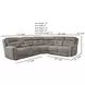Point Break Mushroom 3 Piece Modular Triple Power Reclining Loveseat Sectional with Hidden Cup Holders and USB Charging