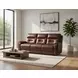 Point Break Hazelnut Leather 90" Triple Power Reclining Sofa with USB Charging
