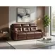 Point Break Hazelnut Leather 90" Triple Power Reclining Sofa with USB Charging